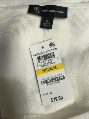 INC International Concepts White Puff Sleeve Sweater Dress M NWT thumbnail 6