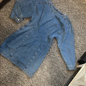 Zara Blue Denim Puff LS Mini Dress Size XS thumbnail 6