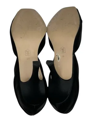 White House Black Market WHBM ❁ Satin Knot Peep Toe D’Orsay Heels ❁ Black 6M ❁ thumbnail 13