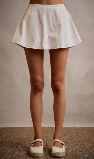 SO ME Denim Bubble Skort With Smocked Back thumbnail 1