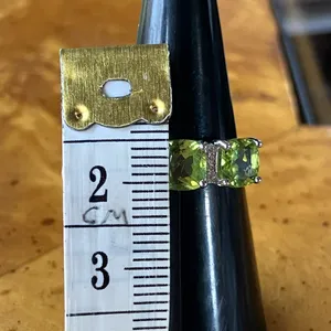 Natural Peridot Sterling Silver Ring Size 6 thumbnail 8