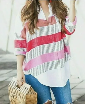Anthropologie Holding Horses Monroe Striped Button Down Oversized Blouse thumbnail 1