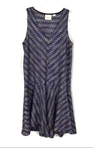 Anthro Maeve | Westwater Knit Zigzag Dress OUTER ONLY M thumbnail 1
