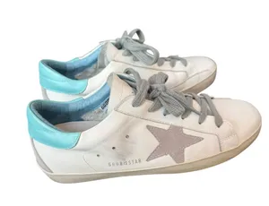 Golden Goose Women's Super-Star with suede star and blue heel tab 40 thumbnail 1