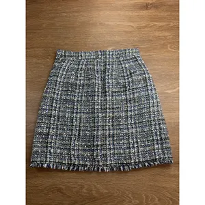 Ann Taylor Tweed Skirt Women 2 Blue Green Boucle A-Line Mini Fringe Pockets thumbnail 12