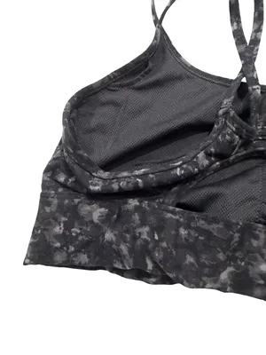 All In Motion Black Gray Marbled Strappy Crisscross Mesh Bra Yoga Medium Women's thumbnail 4