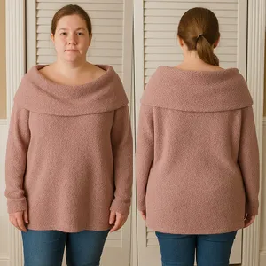 Free‎ People Beach Womens Pink Anya Tunic Sweater Large thumbnail 2