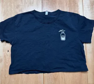 AS‎ Colour Cutwater Spirits Navy Blue Graphic Crop Tee Shirt Small Womens thumbnail 1