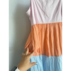 J.Crew Sunset Colorblock Tiered Maxi Sundress Coastal Boho‎ Summer Poplin Size 4 thumbnail 6