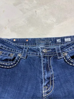 Miss me boyfriend capri jeans bejeweled pockets 28 thumbnail 3
