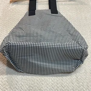 Vintage 90s Guess Gingham Tote‎ Bag Black White Checkered Round Shoulder Purse thumbnail 4