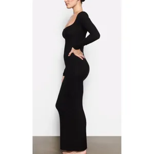 Skims Women's Soft Lounge Long Sleeve Dress‎ Onyx, Size 3X F-148 thumbnail 3