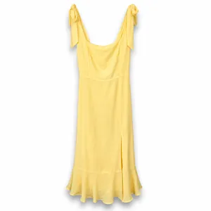 NEW Lulus Summer Invite Yellow Chiffon Tie-Strap Tiered A-Line Midi Dress Small thumbnail 5