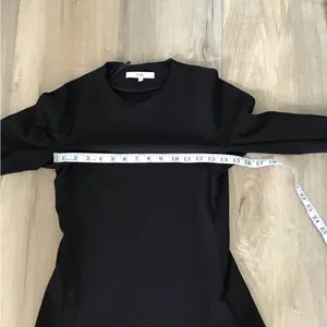 Tibi Black Crew‎ Neck Long Sleeve Blouse Back 1/4 Zipper Size 2 thumbnail 4