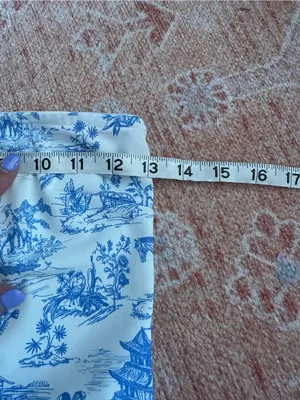 Edikted delft print strapless top and low rise skirt SET Small horse Japan Y2K thumbnail 10