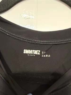 Black Aerie Smoothez Cropped Tee with Elastic Hem thumbnail 2