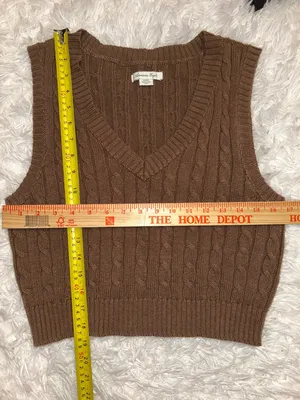Vintage 90s Y2K American Eagle brown sweater vest woman’s medium thumbnail 3