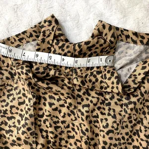 Aerie Tan Leopard Print Camp Paper Waist Lyocell Pull-on Summer Beach Shorts S thumbnail 8