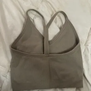 Set active green grey ribbed skinny strap bra thumbnail 2