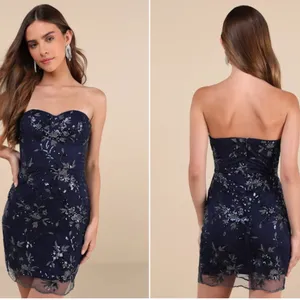 LULUS Sexy Prom Wedding Prom Cocktail Party Flirty Sparkly Homecoming Floral Min thumbnail 5
