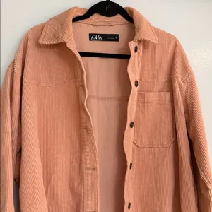 Zara Peachy Coral Corduroy Shirt Jacket thumbnail 2