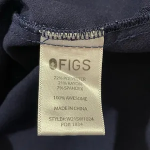 FIGS Nala Short Sleeve Scrub Polo Top - Blue - XS thumbnail 7