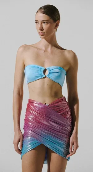 Baobab Jasmin Mini Skirt Cover Up Raspado Purple Blue Womens Size Small thumbnail 1