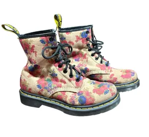 Dr. Martens Vintage Bouquet CASTEL Taupe Beige Boots Womens Size 7 thumbnail 1