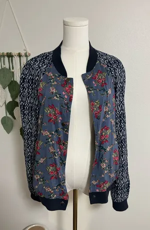 Free People Floral Bomber Jacquard Jacket thumbnail 1