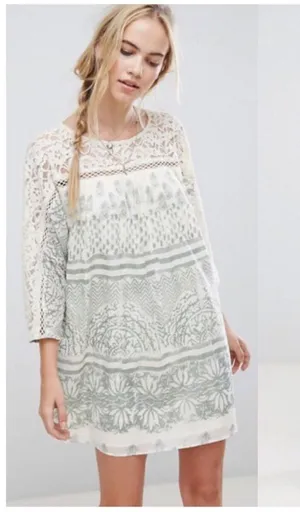 Free People Sun Daze Lace Mini Dress Medium thumbnail 1