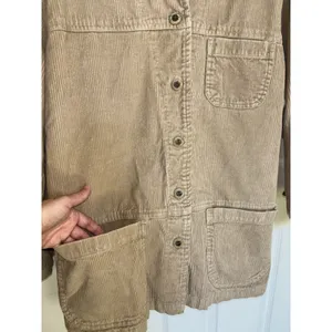 Dress Barn Vtg 90s Tan Wide Wale Corduroy Chore Coat Patch Pocket Barn Jacket M Work Wear thumbnail 4