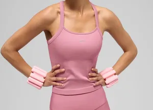 Alo Yoga Seamless Ribbed Favorite Full Length Bra Tank Pink Wild Rose XS thumbnail 1