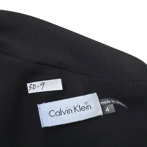 Calvin Klein Womens Size 4 Black Ruched Dress Maxi Evening Long Side Slit | 30-9 thumbnail 4