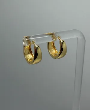 Dept Store 925 Sterling Silver Earrings 925 Sterling Silver with Yellow gold plated Huggies hoops earrings thumbnail 5