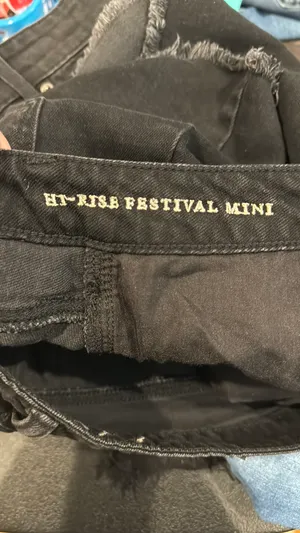 American Eagle Outfitters Skirt Jean Black thumbnail 6