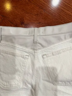 A&F The Dad High Rise Vegan Leather & Jean Shorts Size 26 thumbnail 7