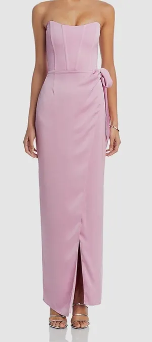 V. Chapman Women's Pink June Corset Strapless Wrap-Tie Dress Size 4 thumbnail 1