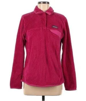 PATAGONIA Synchilla Retool Snap-T Pullover magenta / pink pockets size medium thumbnail 1