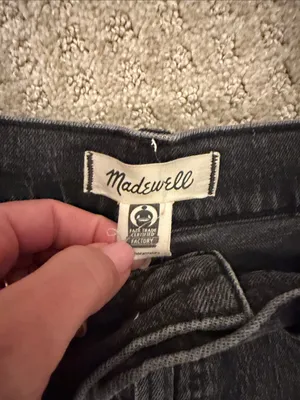 Madewell Black The Perfect Jean Shorts Frayed Hem High-Rise - 26 thumbnail 3