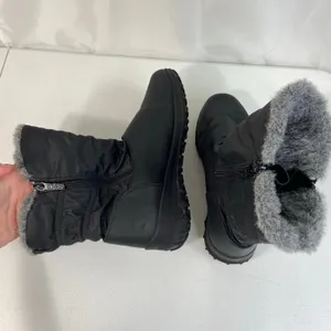 Totes‎ women's Rikki waterproof black faux fur lined zip snow winter boots shoes thumbnail 5
