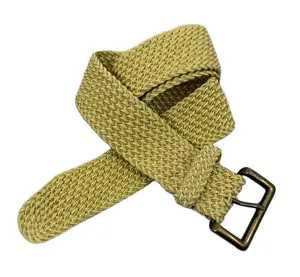 Lauren Ralph Lauren Belt Womens OS Gold Woven Braided Brass Buckle Preppy Boho thumbnail 1