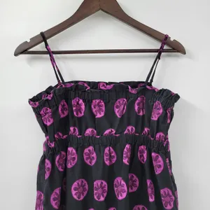 Free People Leanna Dress Womens M Black‎ Purple Bandeau Summer Boho Empire thumbnail 5