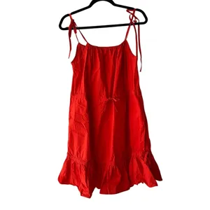Chinti & Parker Red Tie Waist Dress‎ Tie Strap Ruffle Hem Casual Sundress US 10 thumbnail 7