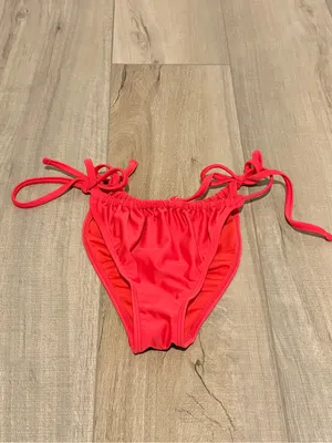 Wild Fable high‎ leg cheeky tie bikini bottoms red size medium thumbnail 3