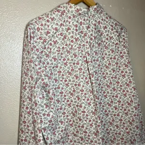 White Stag Floral Print Shirt Vintage Whimsical Garden Fairy size XL Long Sleev thumbnail 5