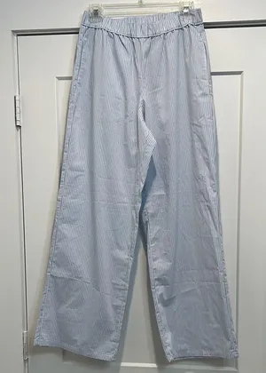 Hollister poplin wide leg sleep blue and white pj pants size small. NWOT! thumbnail 6