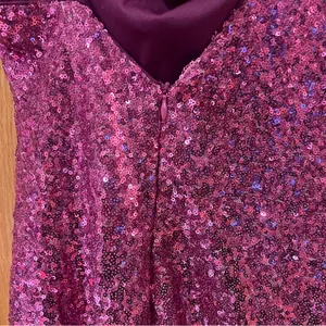 Hello Molly Citadel Skies Cowl Neck Deep Open Back Sequin Mini Dress Pink Size 2 thumbnail 13