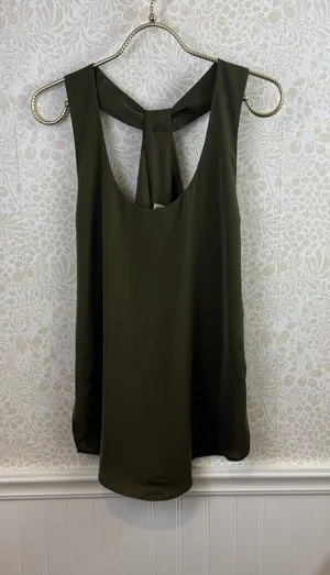 Shades of Grey by Micah Cohen Olive Green Tank Top - Size - Small thumbnail 1