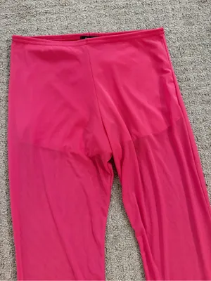 Nasty Gal Pink Mesh Flared Boot Leg Pants NWT Nordstrom Size S Festival thumbnail 2