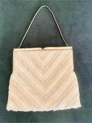 Vintage 1950s mid-century beaded evening purse thumbnail 1